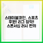 국제 스포츠 리그 후원 시장에 스테이블코인 스폰서 러시