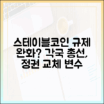 스테이블코인 규제 완화 가능성? 각국 총선·정권 교체 변수