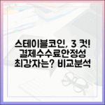 결제 속도·수수료·안정성: 3대 요소로 본 스테이블코인 경쟁력 비교