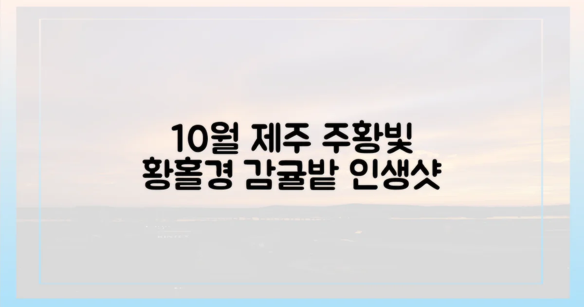 10월, 제주의 주황빛 황홀경