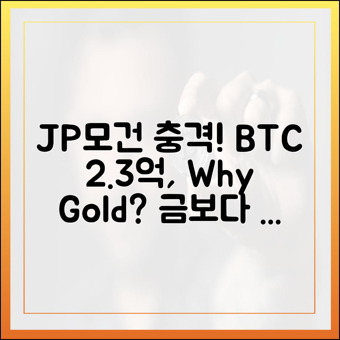 JP모건 충격! 비트코인 2.3억, 금보다 싼 이유?