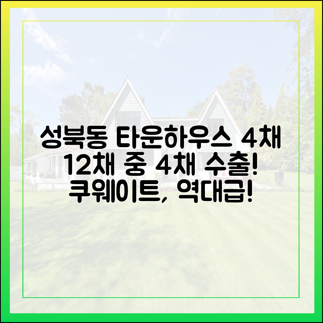 성북동 타운하우스 4채, 12채 중 4채는 쿠웨이트로
