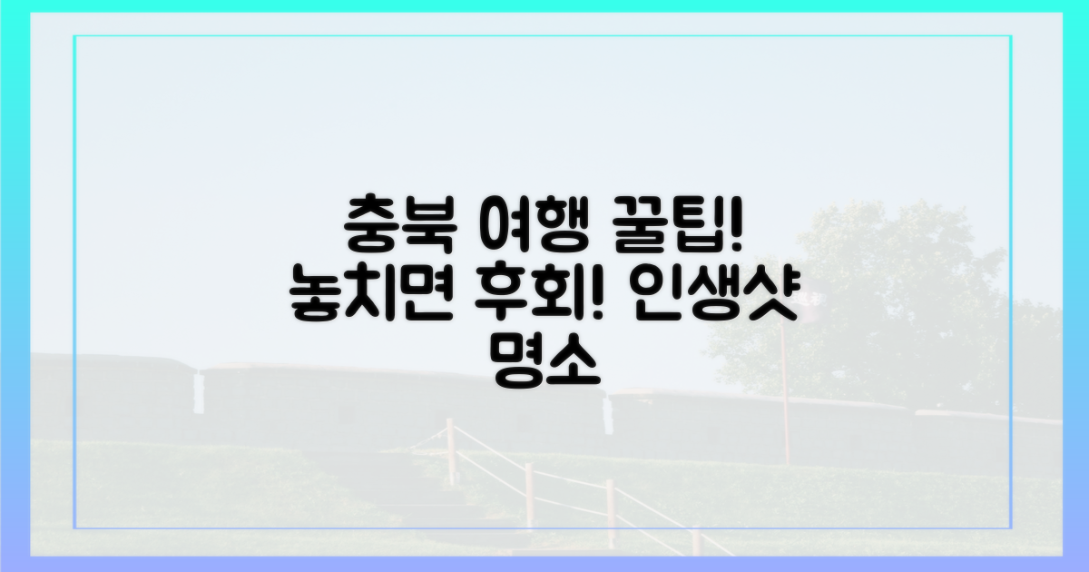충북 여행, 이렇게 즐기세요!