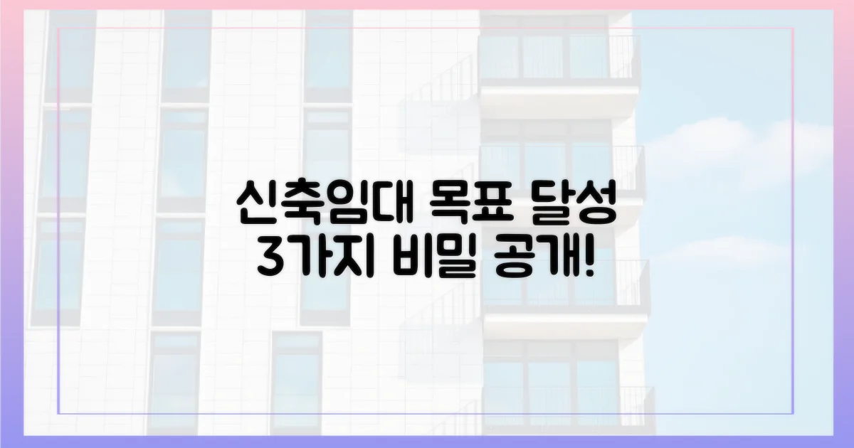 신축임대, 목표 달성 3가지 방안