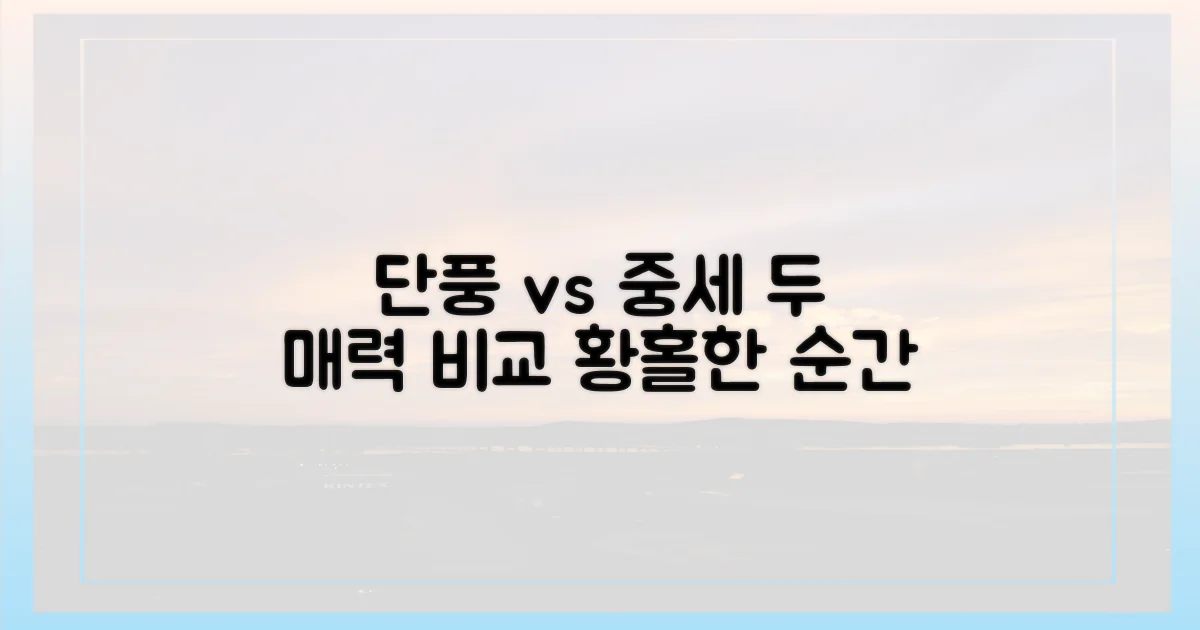 단풍과 중세, 두 가지 매력 비교