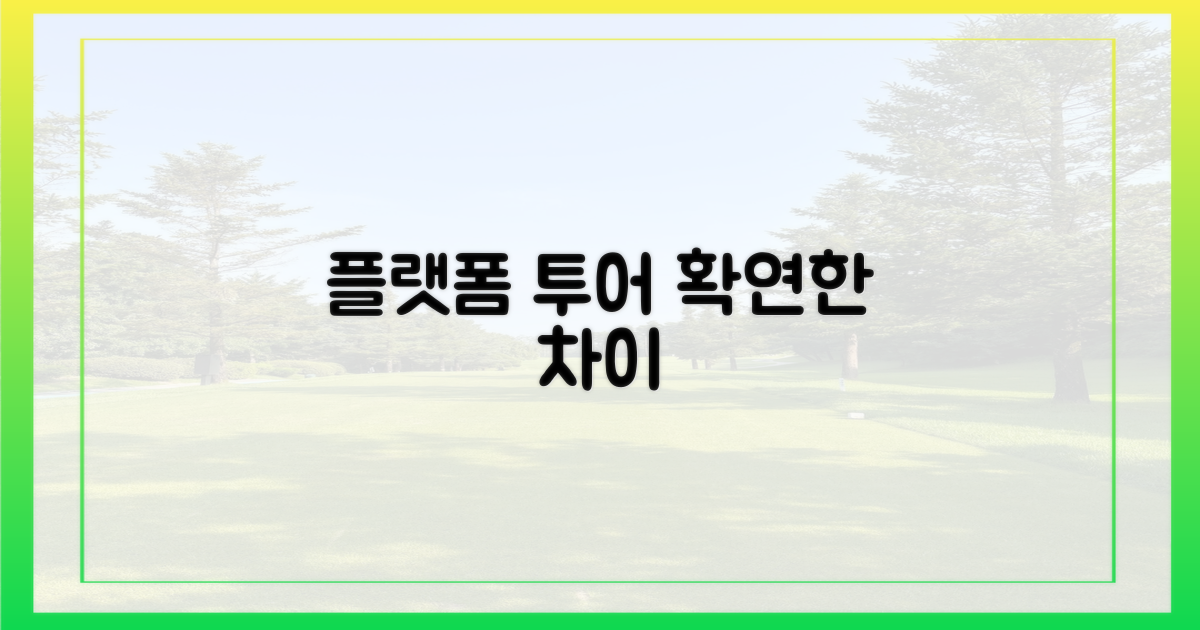 플랫폼투어, 무엇이 다를까?