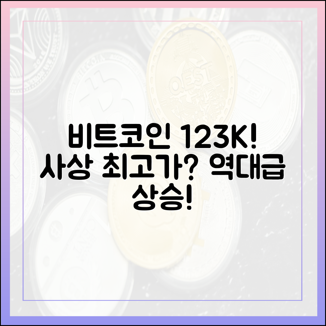 비트코인 12만3천 달러 돌파! 사상 최고가 경신?