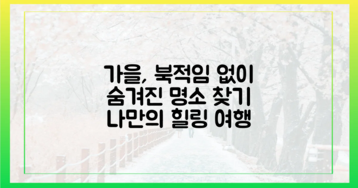 북적임 없는 가을, 어디가 좋을까요?