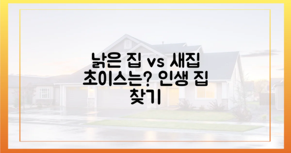 낡은 집 vs 새집, 당신의 선택은?
