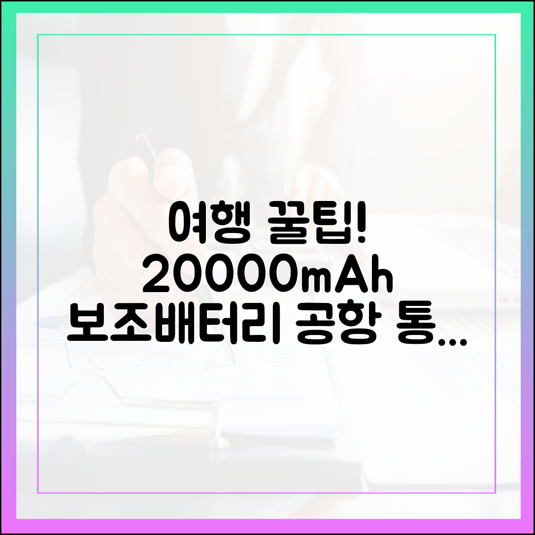 여행 고수가 알려주는 20000mAh 보조배터리 공항 검색대 통과 노하우
