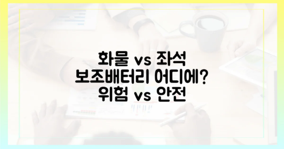 보조배터리, 화물칸 vs 좌석