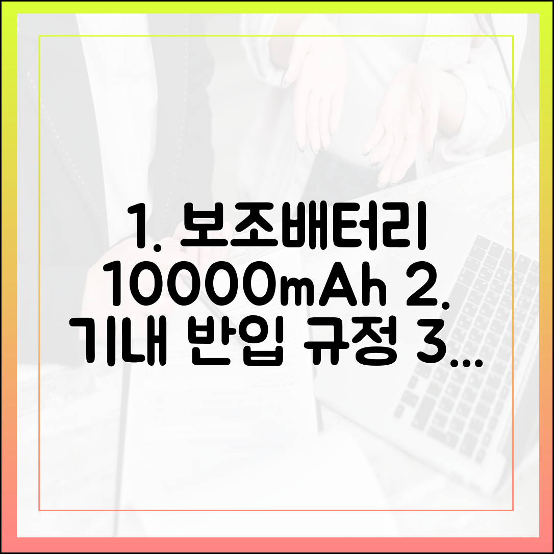 10000mAh 보조배터리 기내 반입, 대한항공과 아시아나항공 규정 비교