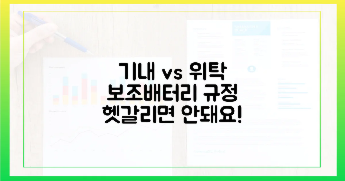 기내 vs 위탁, 보조배터리 규정