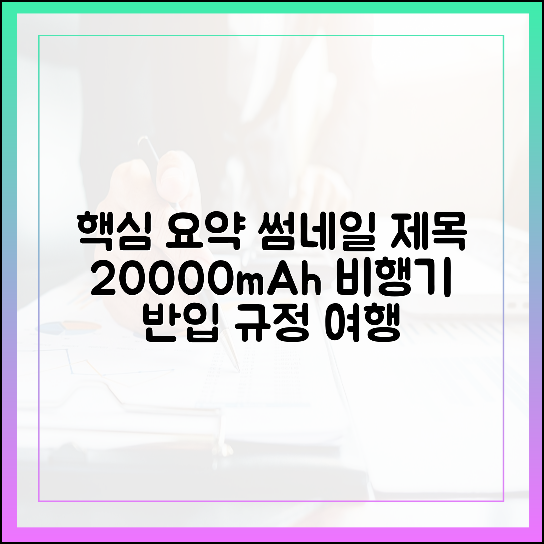 여행 고수들은 다 아는 20000mAh 보조배터리 비행기 반입 규정 핵심 요약