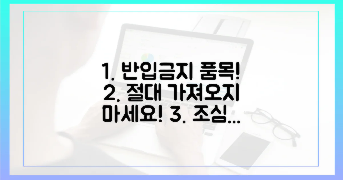 반입 금지 품목 조심!