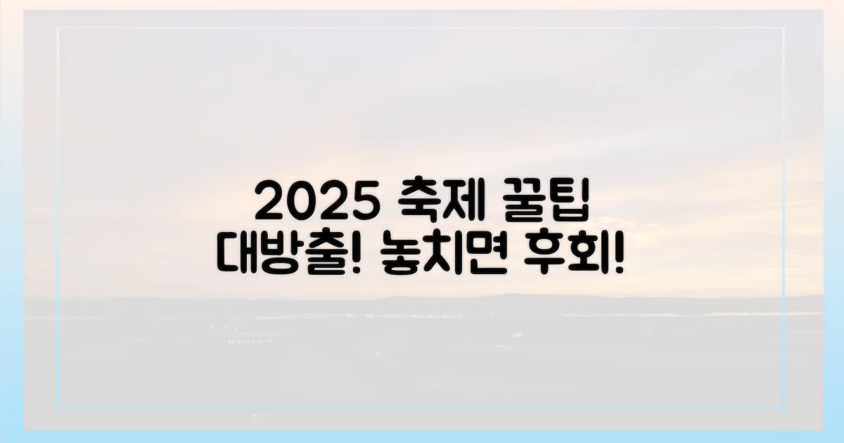 2025년, 축제를 어떻게 즐길까?
