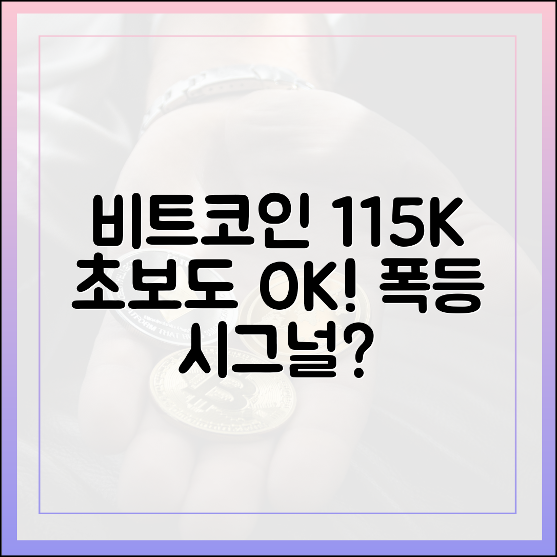 초보도 알기 쉽게: 비트코인 11만 5천 달러 유지!