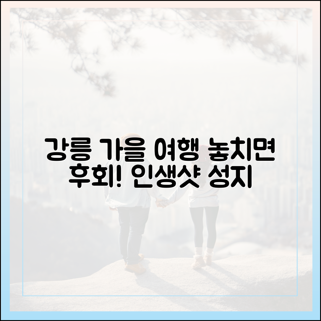 가을 여행은 역시 강릉이지 않을까요?