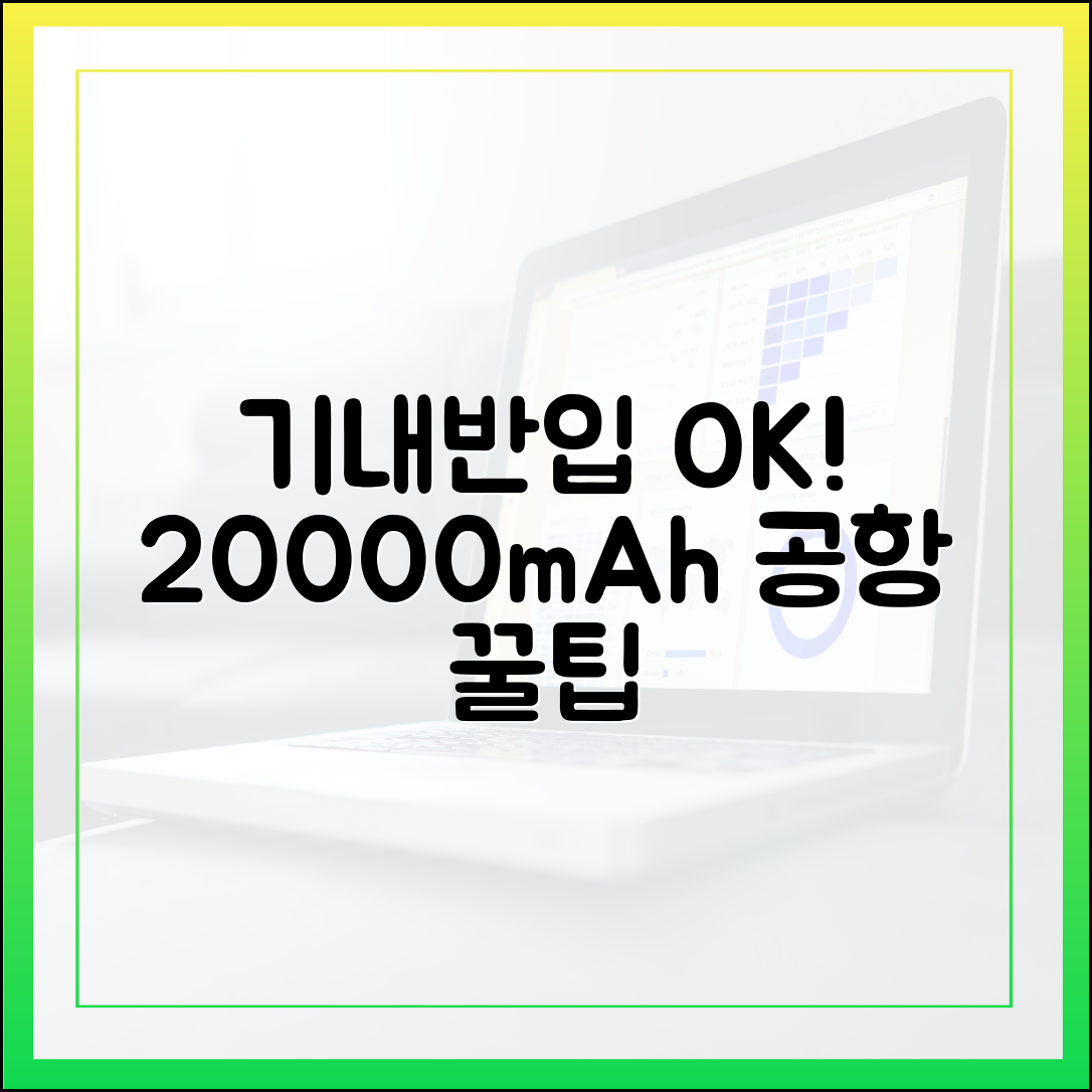 공항에서 당황하지 마세요! 20000mAh 보조배터리 기내 반입 A to Z