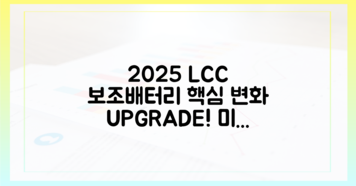 2025년 LCC 보조배터리, 무엇이 변할까?
