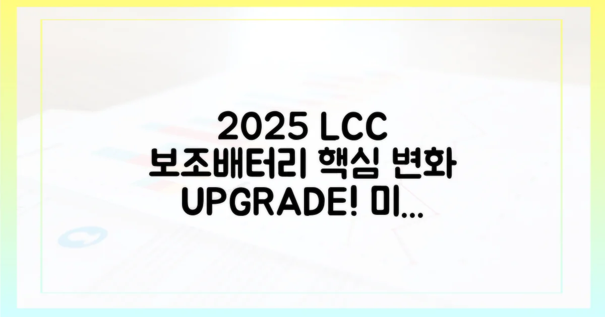 2025년 LCC 보조배터리, 무엇이 변할까?