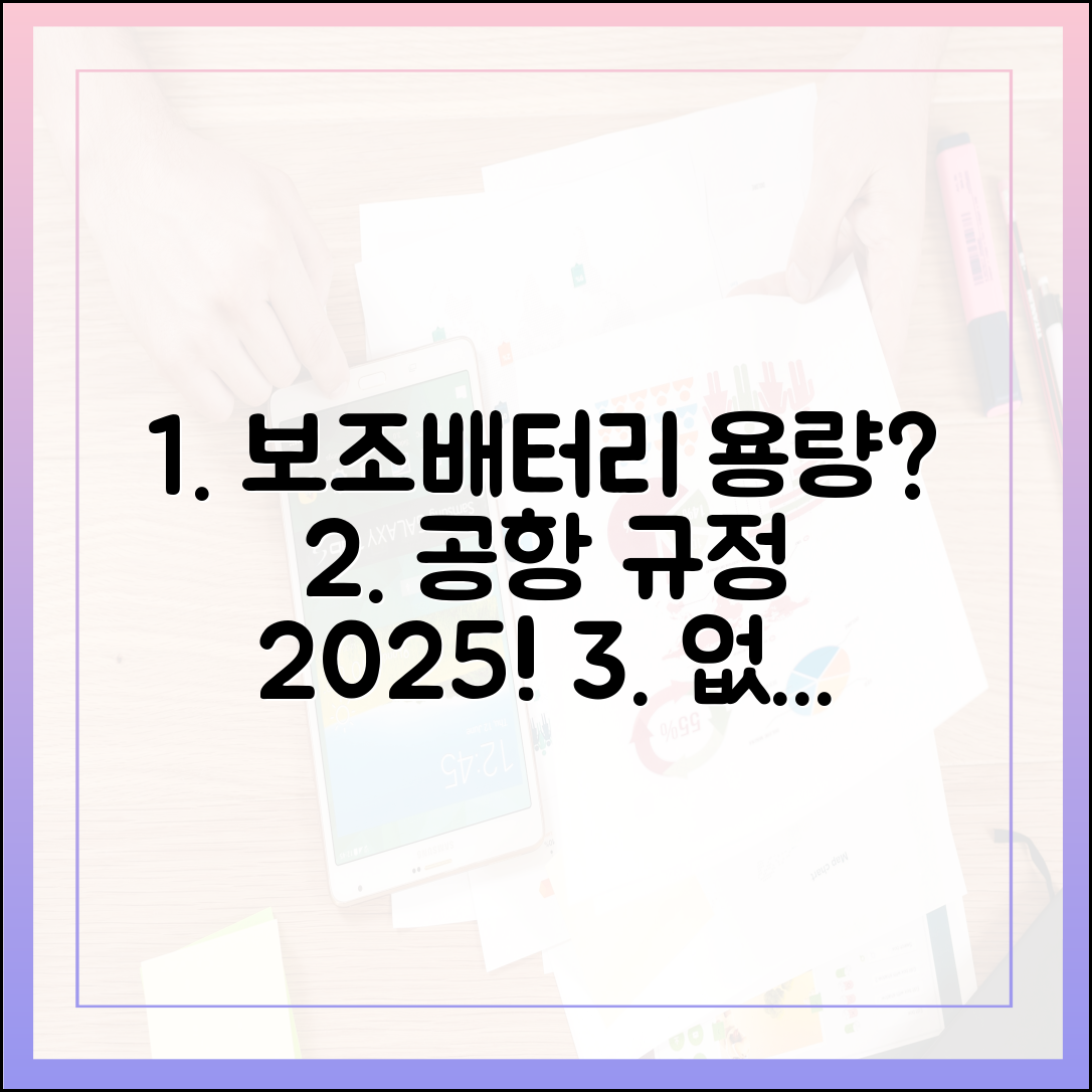 보조배터리 용량 표시가 없다면? 2025년 공항 대처법