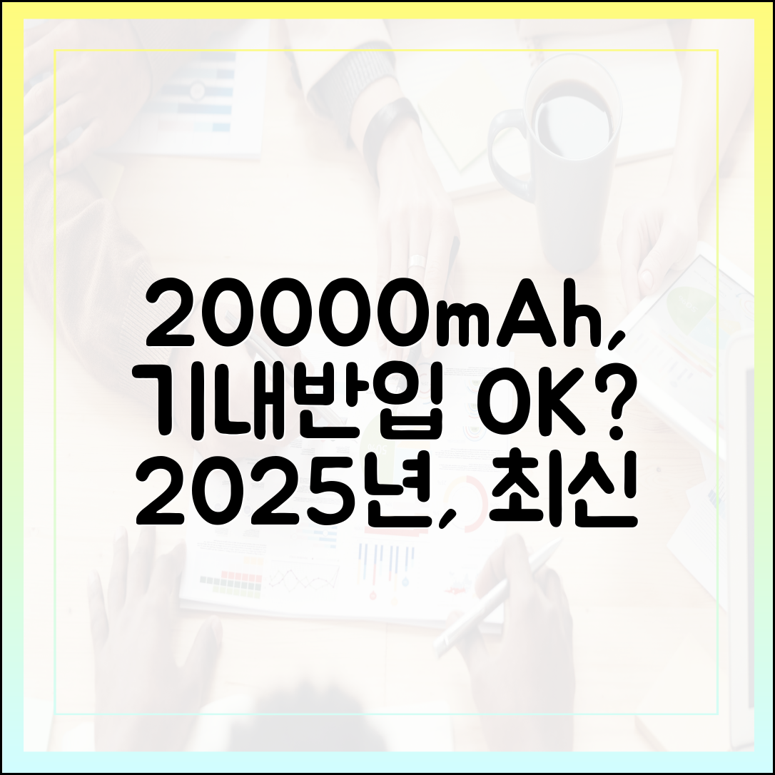 2025년에도 20000mAh 보조배터리 기내 반입은 안전할까? 최신 동향 분석