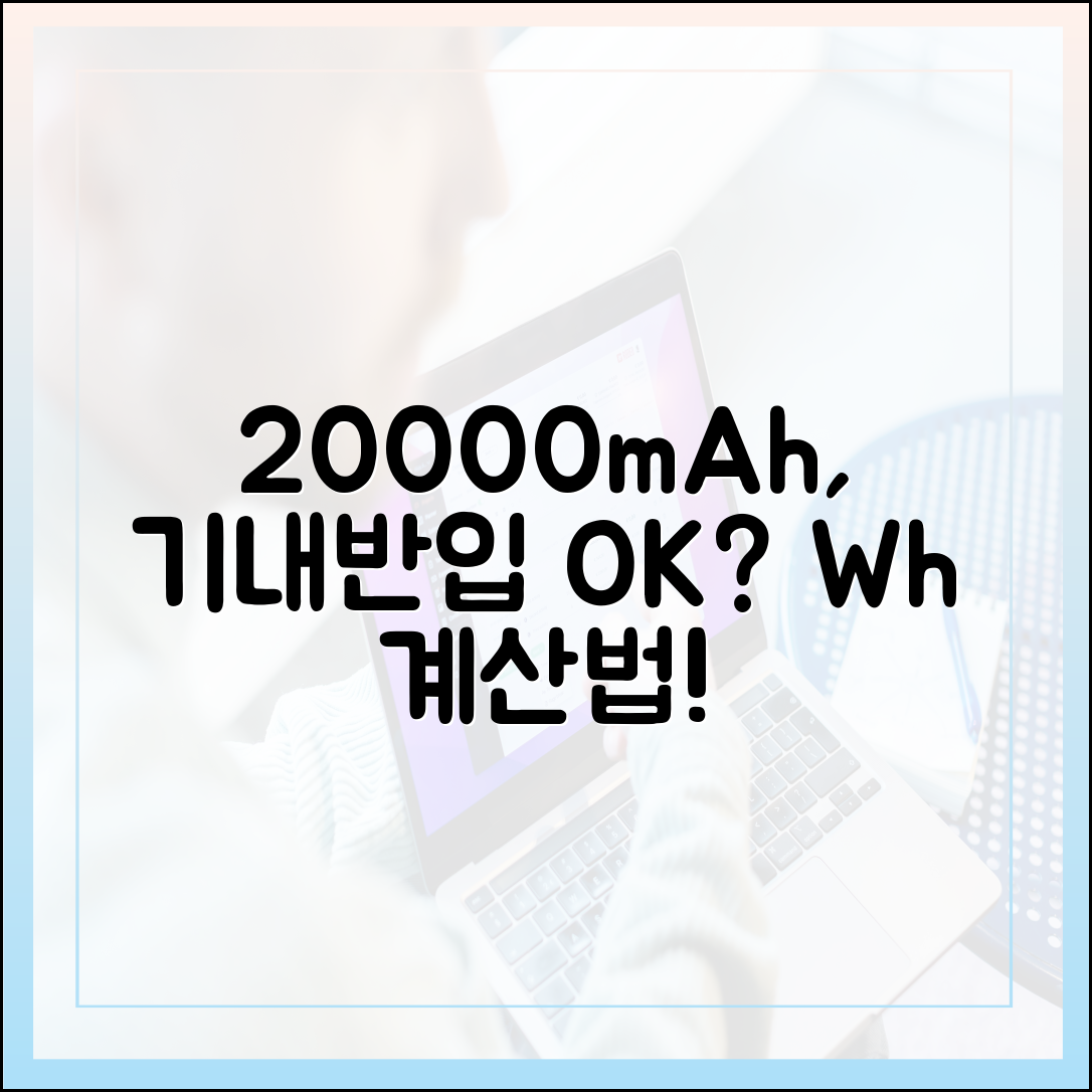 내 20000mAh 보조배터리는 몇 Wh? 기내 반입 가능 용량 계산법