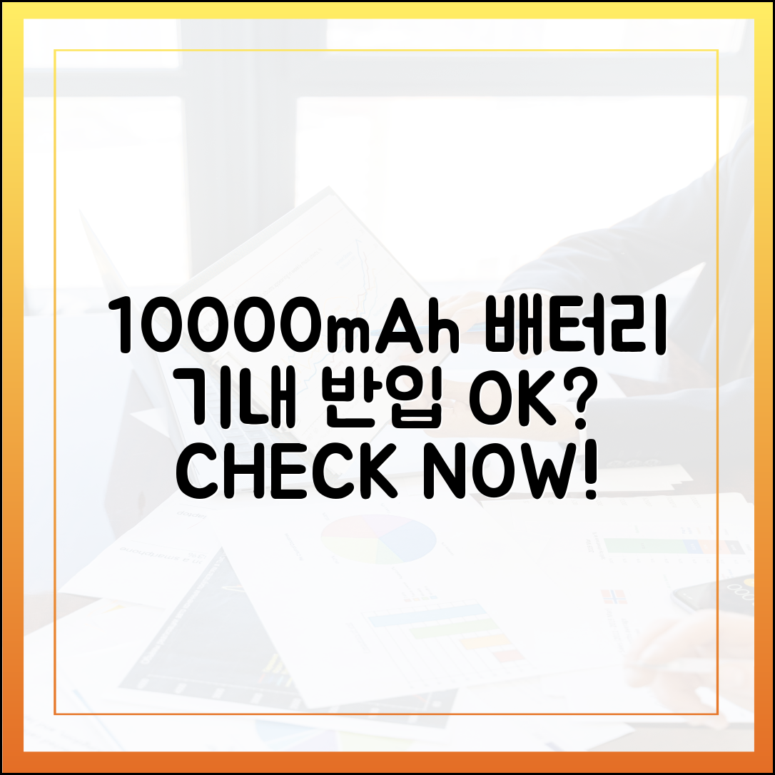 10000mAh 보조배터리 여러 개, 비행기에 다 가져가도 될까?