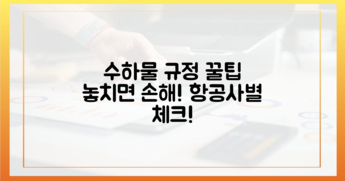수하물 규정을 숙지하세요