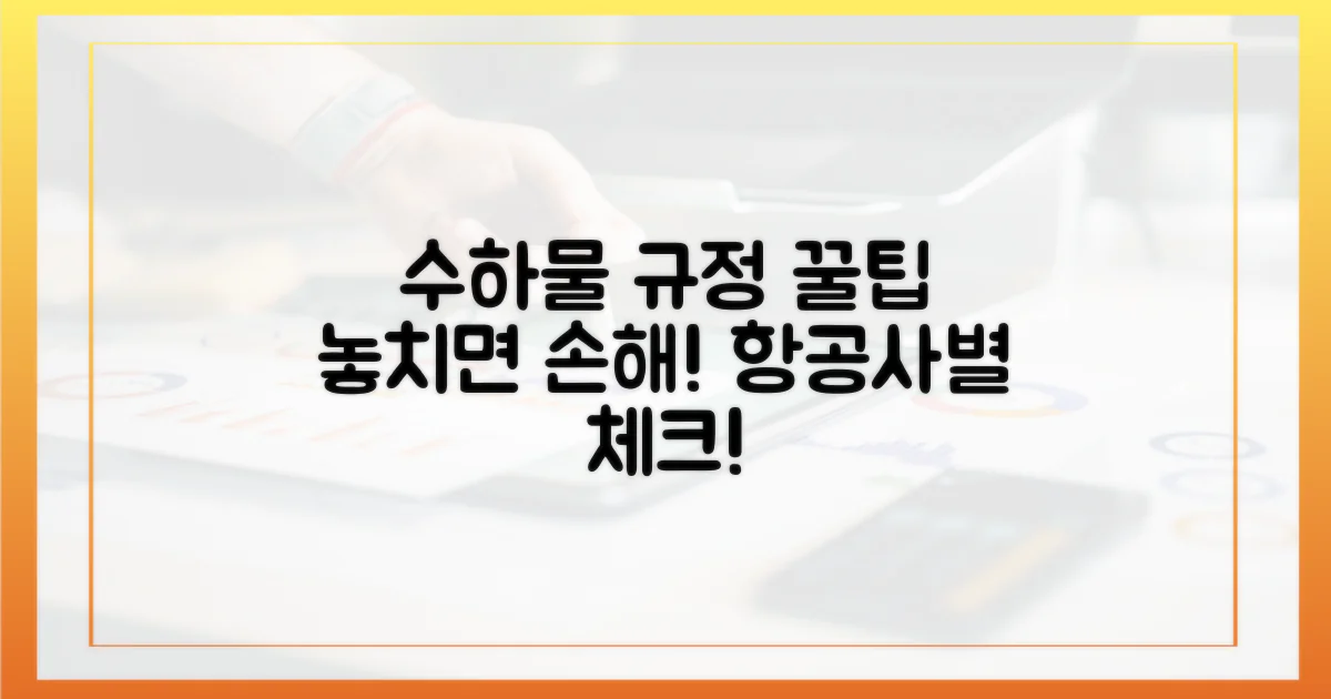 수하물 규정을 숙지하세요