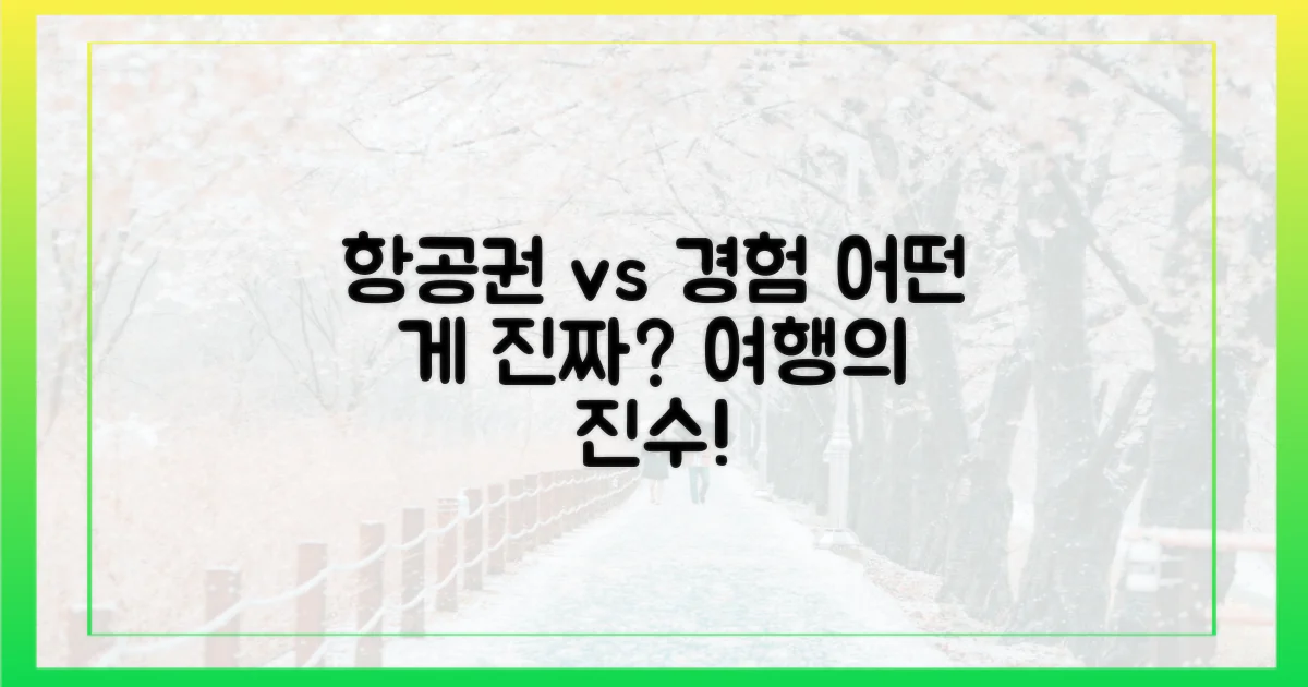 항공권 vs 현지 경험