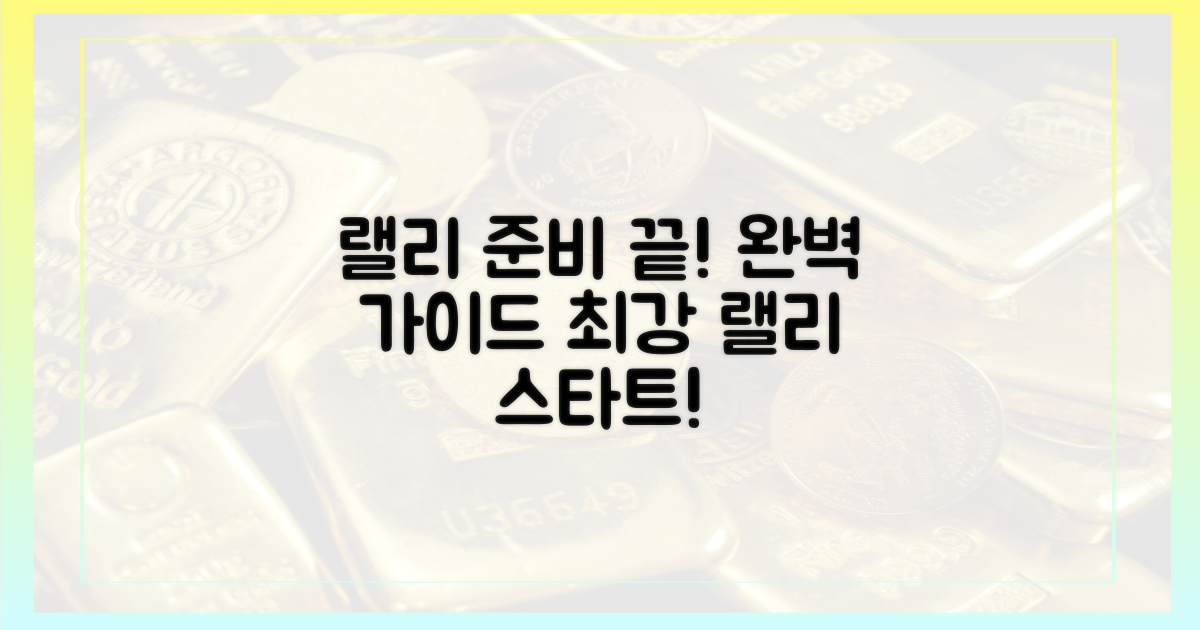 랠리 준비, 완벽하게!