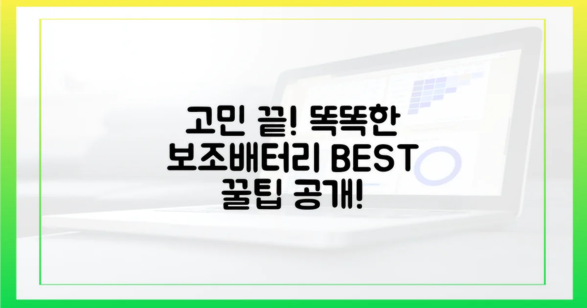 고민 끝! 똑똑한 보조배터리 선택