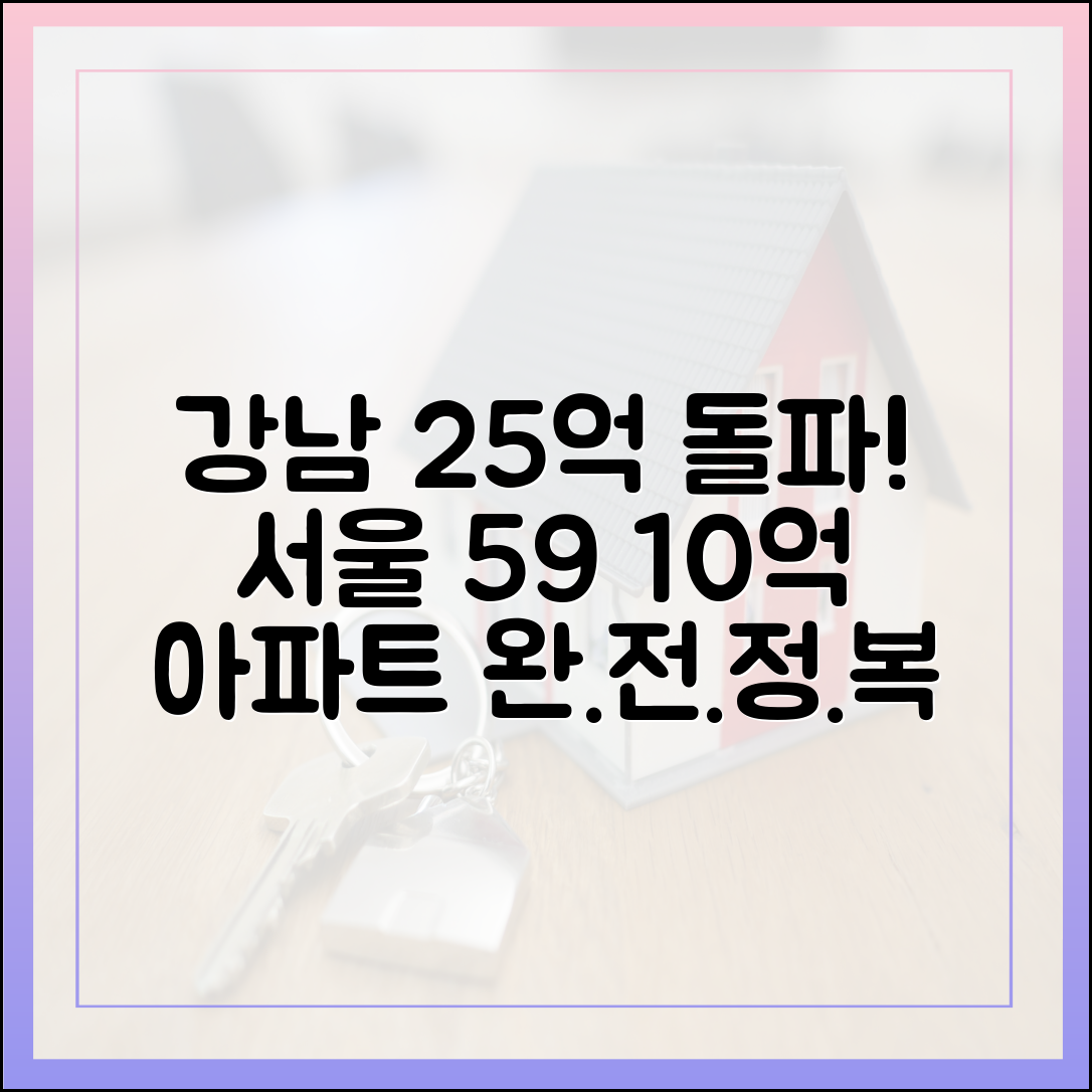 강남 25억 돌파! 서울 59, 10억 아파트 완전 정복