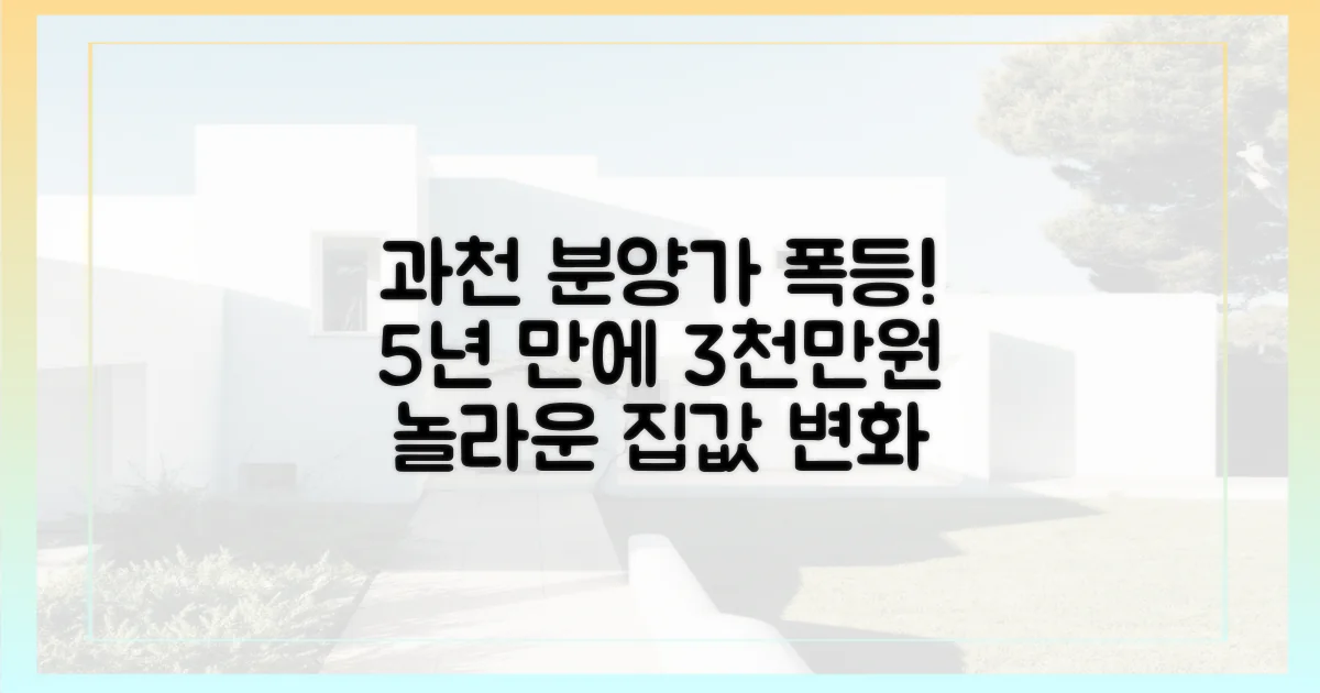 5년간 3천만원↑, 과천 분양가 폭등