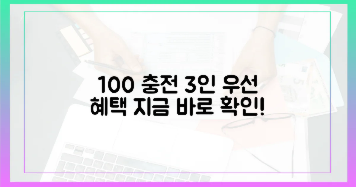 100% 충전, 3인 우선 충전