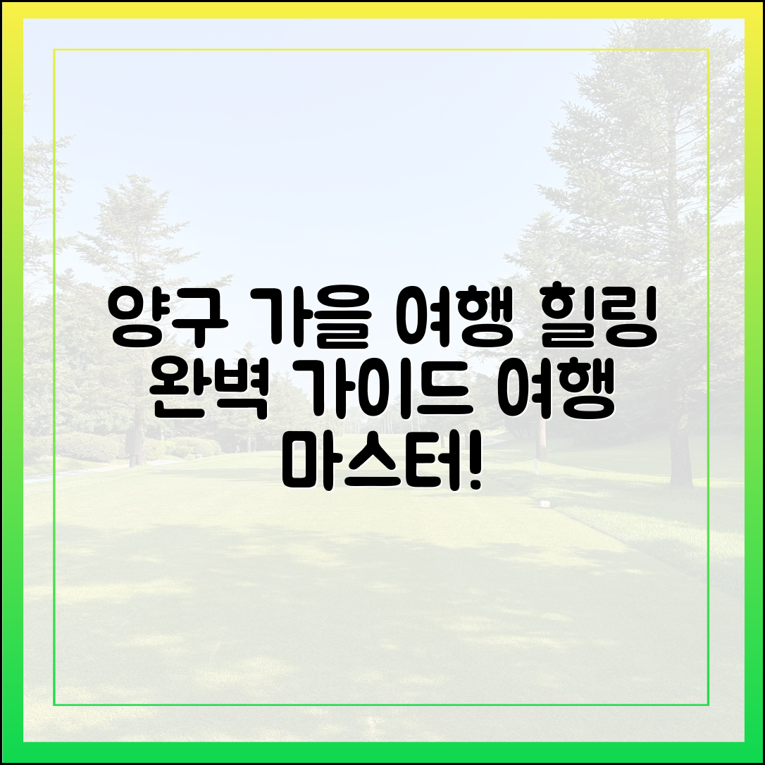 가을 양구 시티투어 완벽 가이드: 힐링 여행 마스터!