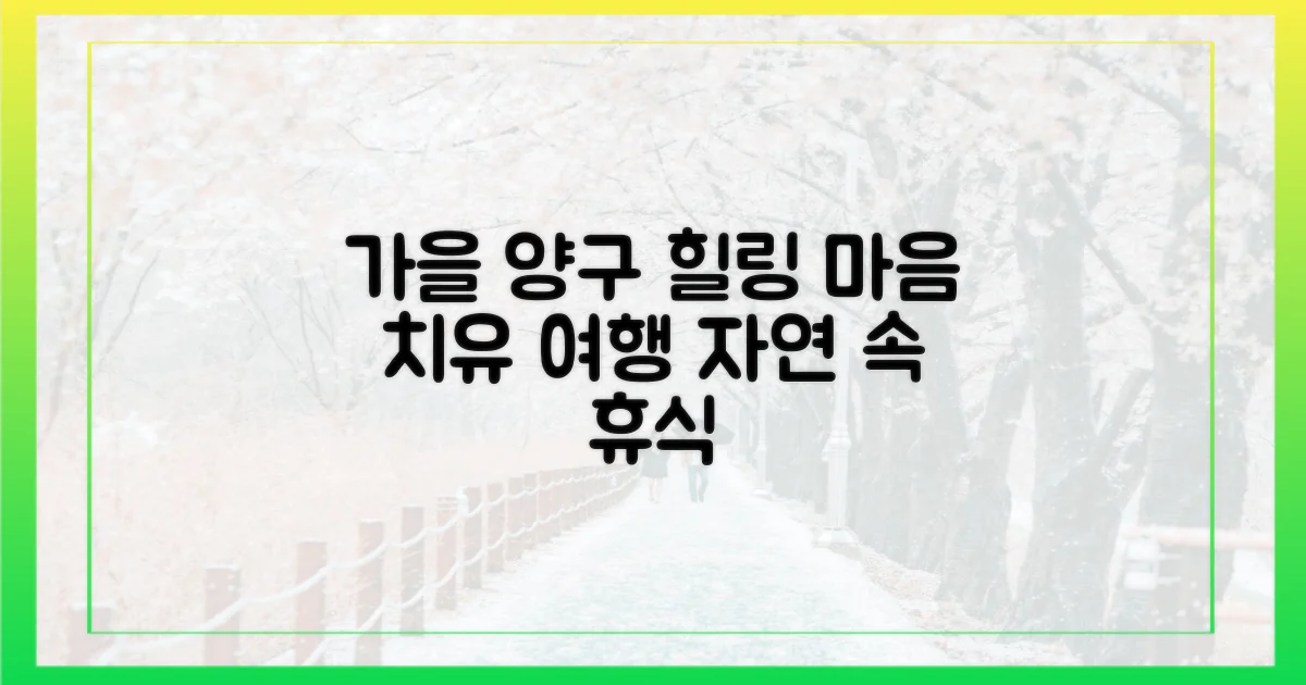가을 양구, 힐링 여행의 시작