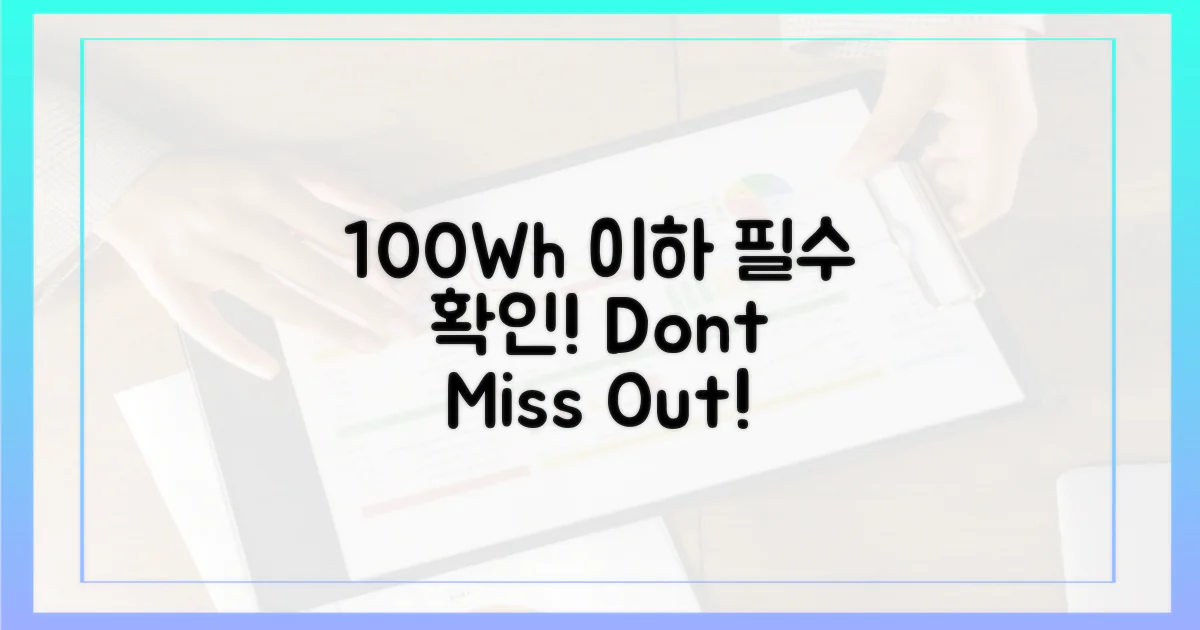 100Wh 이하 용량 확인 필수