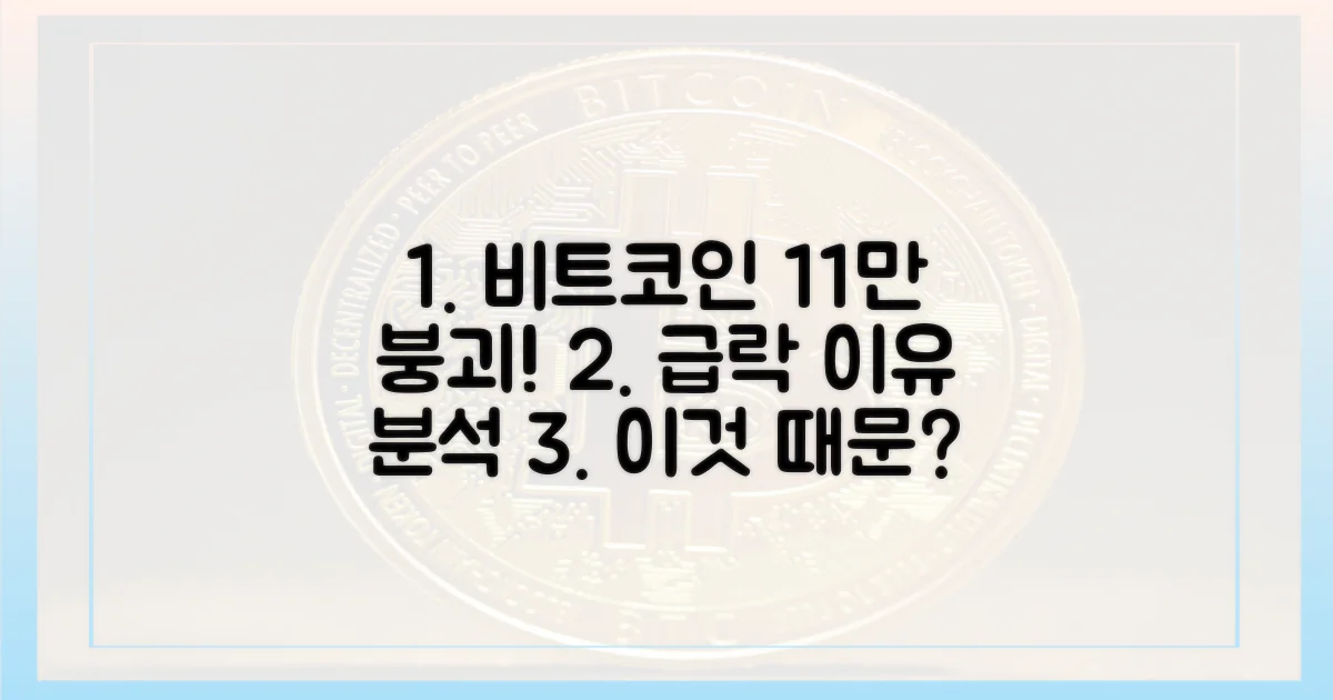 비트코인 11만 달러 붕괴 원인