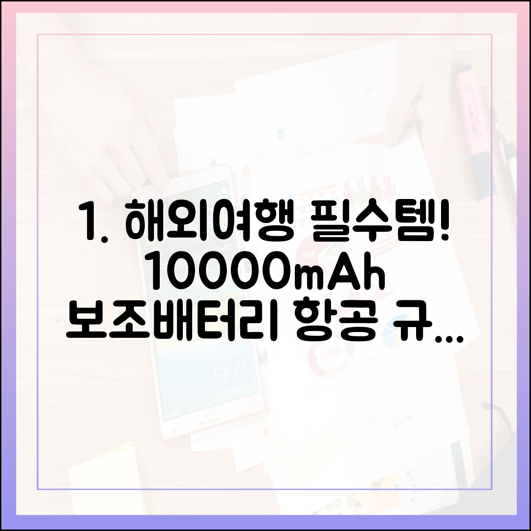 해외여행 필수품 10000mAh 보조배터리, 항공사별 반입 규정 비교
