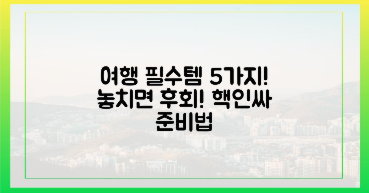 5가지 필수 여행 준비
