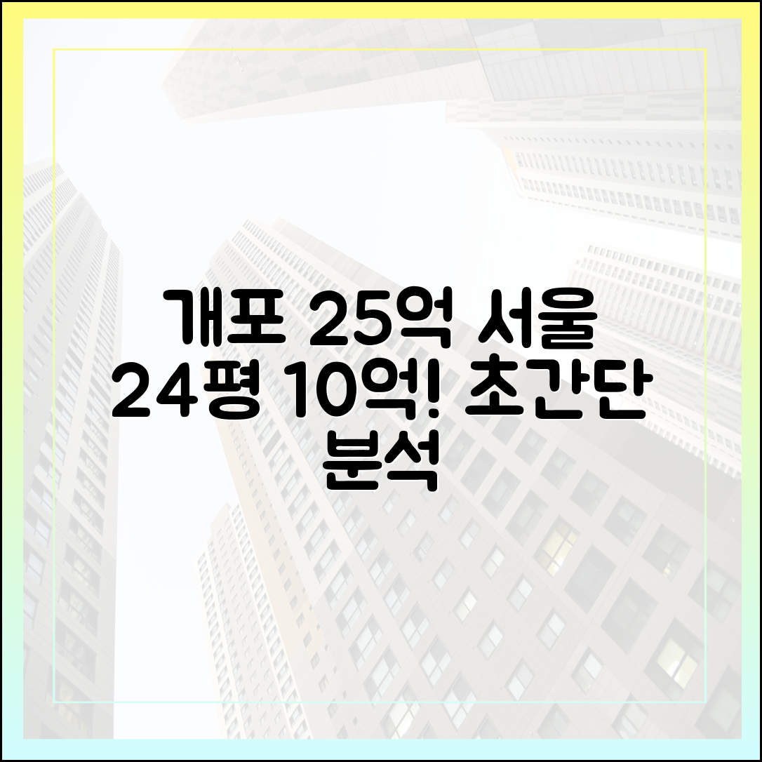서울 24평 10억 시대, 개포동 25억! 쉬운 분석