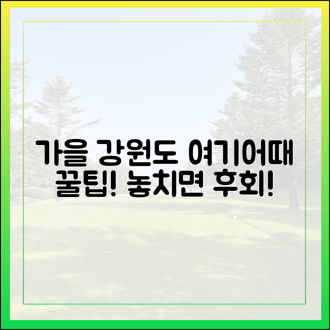 가을 강원도 어때요? 여기어때 프로모션?
