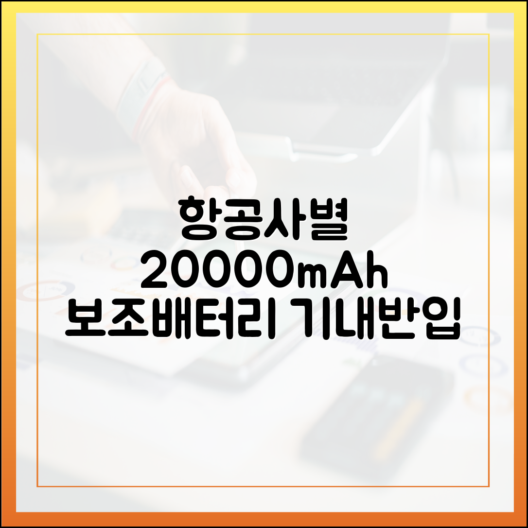 항공사마다 다른 규정, 20000mAh 보조배터리 기내 반입 완벽 비교 분석