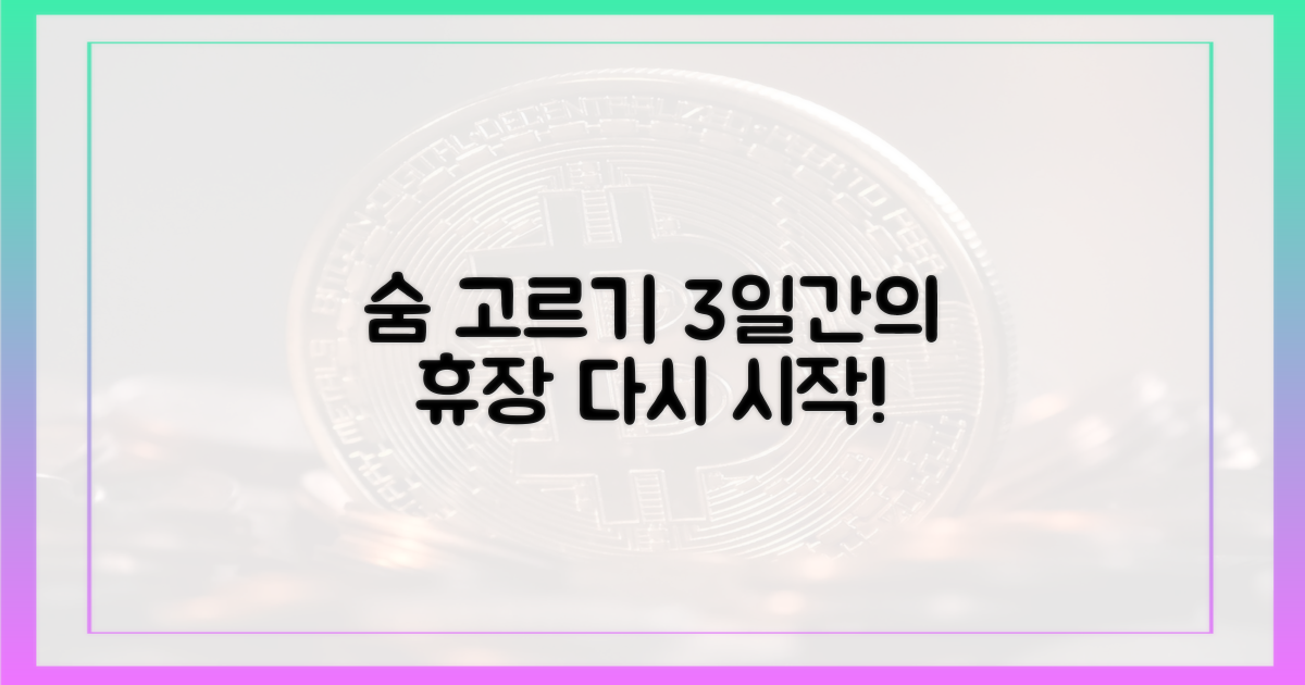 휴장 3일간의 '숨 고르기