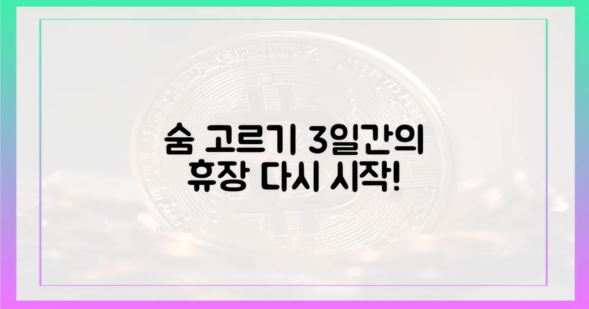 휴장 3일간의 '숨 고르기