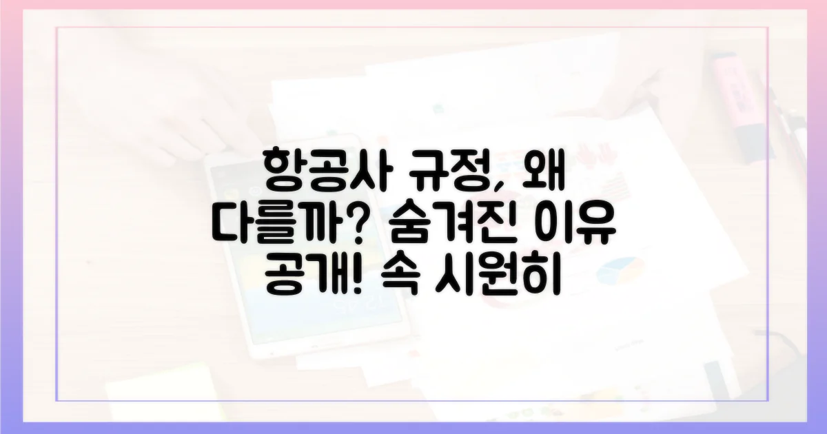 항공사별 규정, 왜 이렇게 다를까?