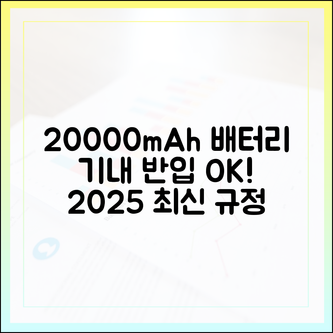 20000mAh 보조배터리 들고 비행기 타기, 2025년 최신 규정으로 걱정 끝!
